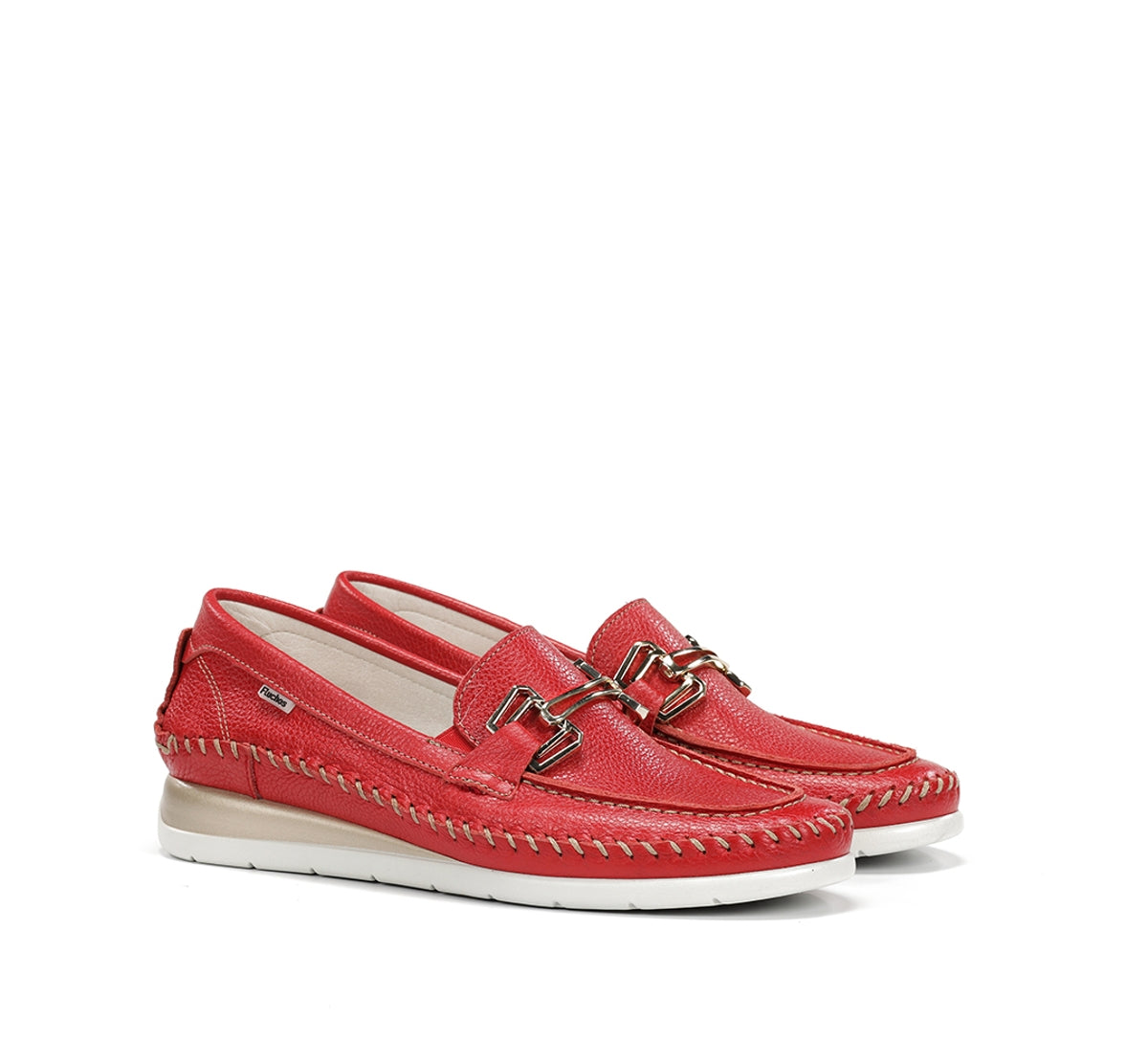 Fluchos Sella F2141 mocassins rouge femme compensé