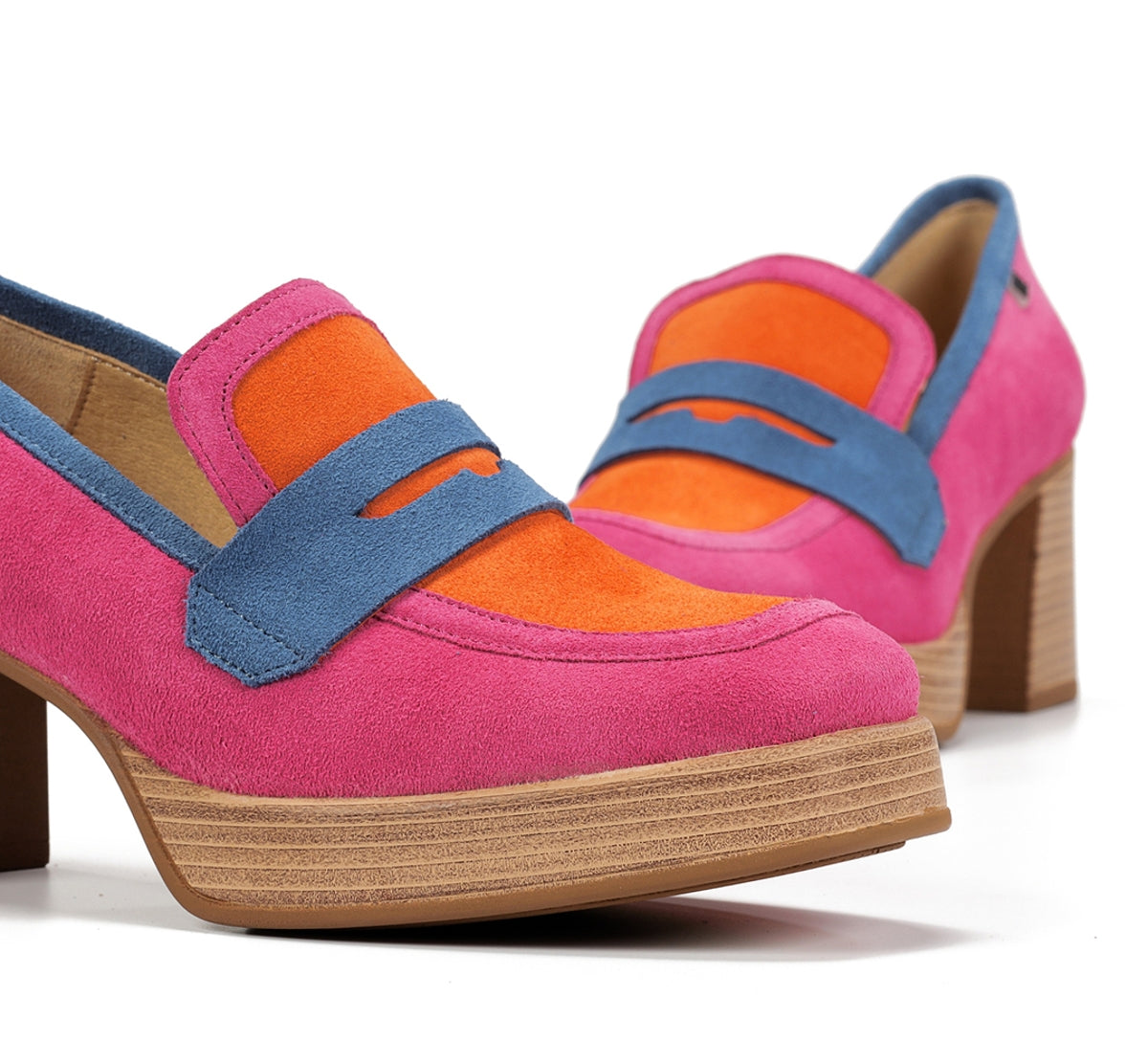 Dorking Cristel D9440 mocassins femme rose plateforme