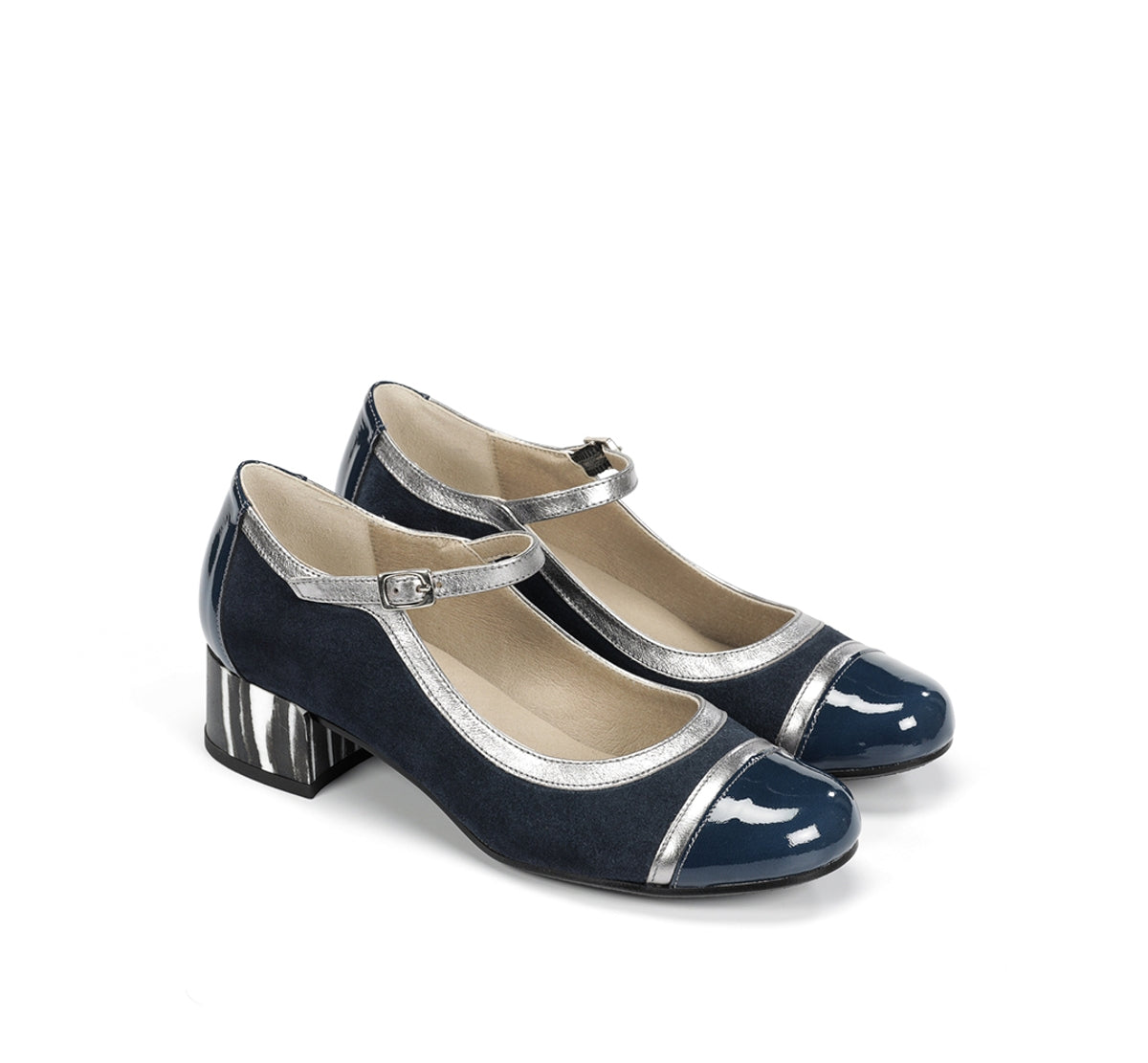 Dorking Frida D9027 escarpin bleu talon bas femme