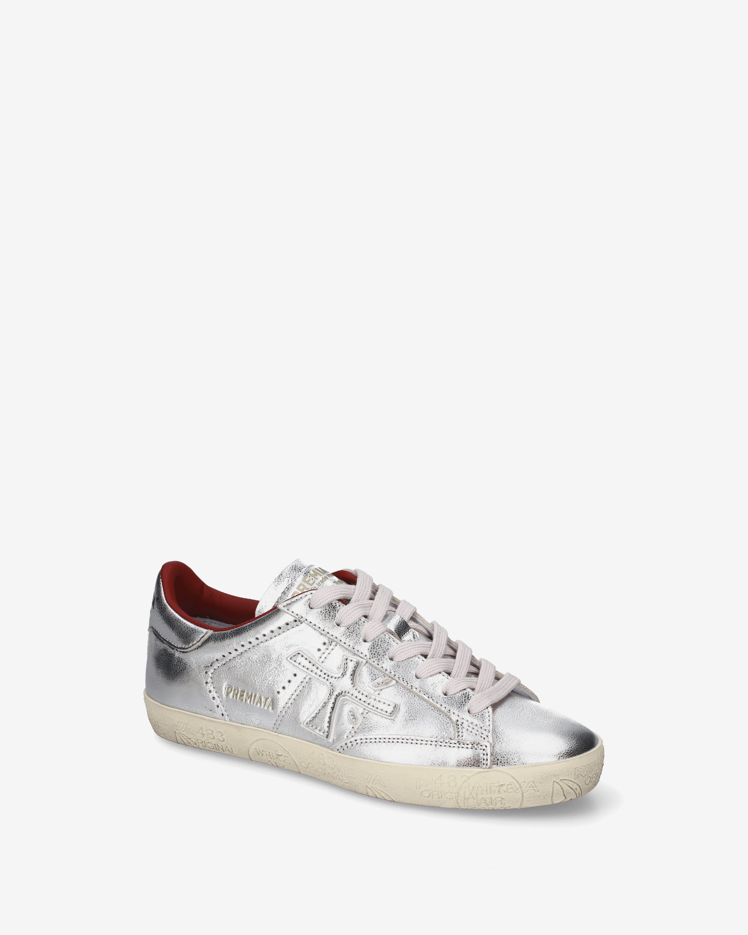 Premiata Stevend 8493 sneakers femme cuir argenté