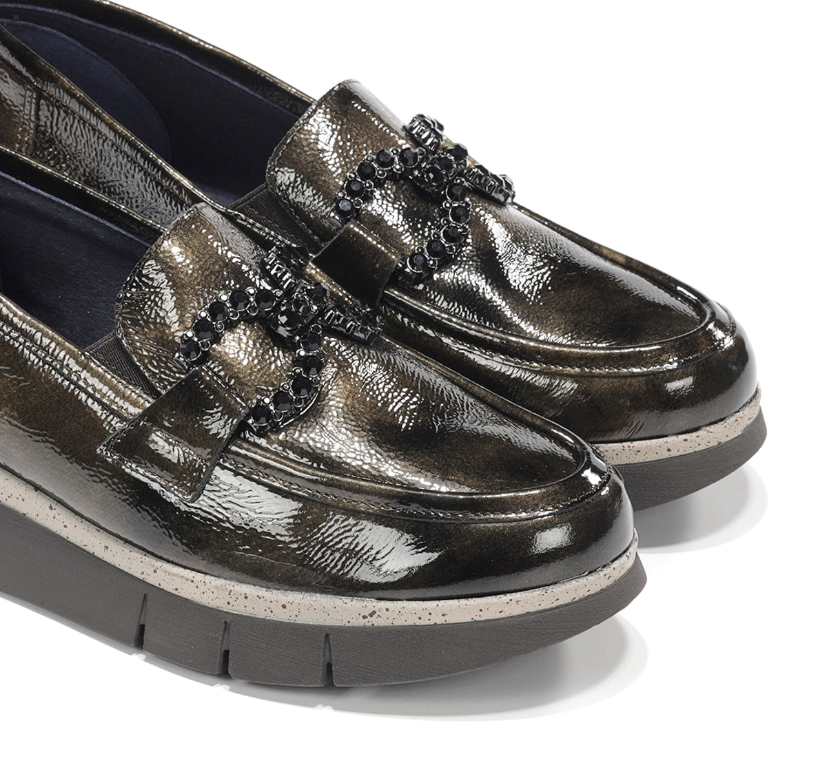 Dorking India D9325 mocassins verts femme confort
