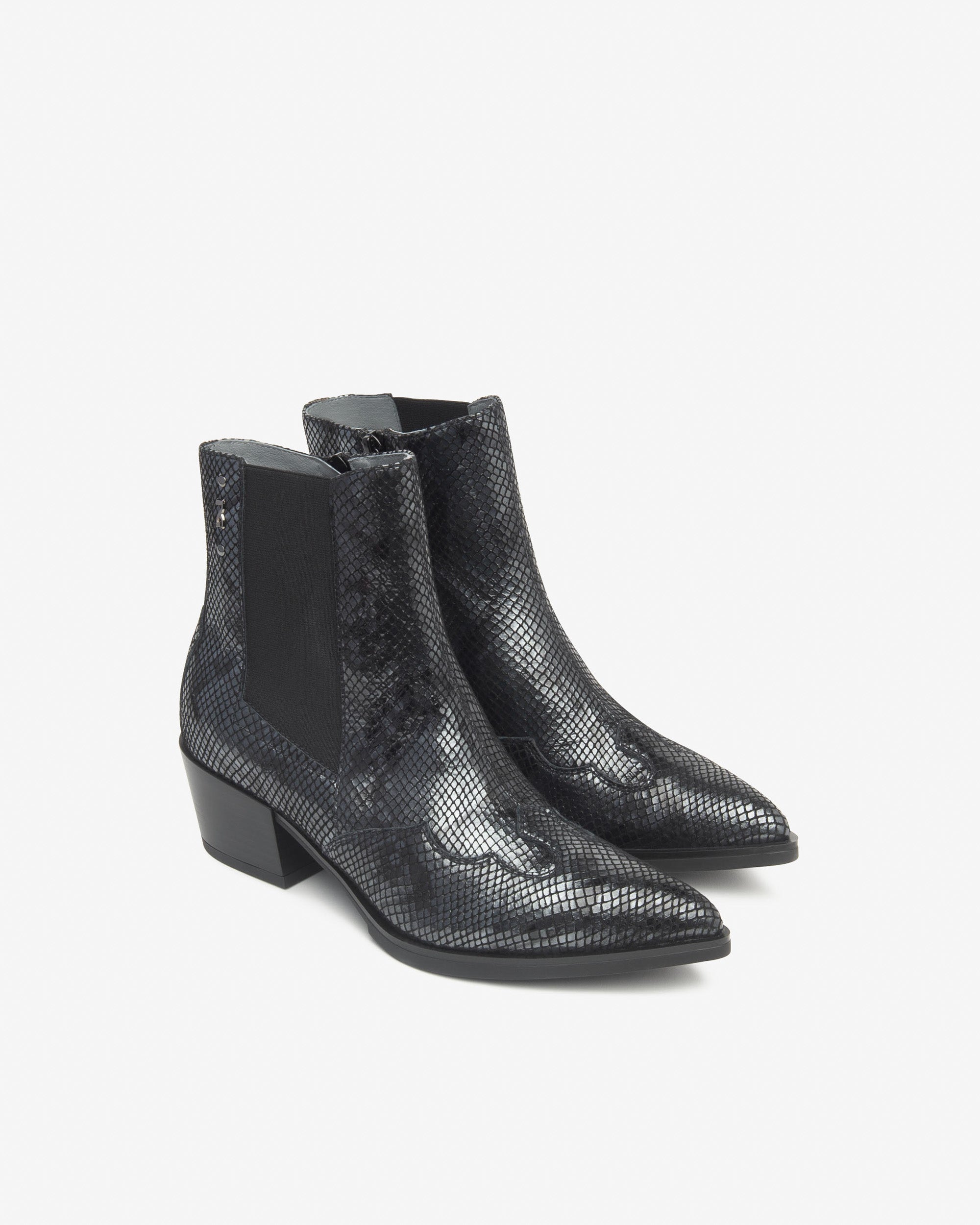 Nero Giardini Chelsea Boots bottines cuir python femme talon