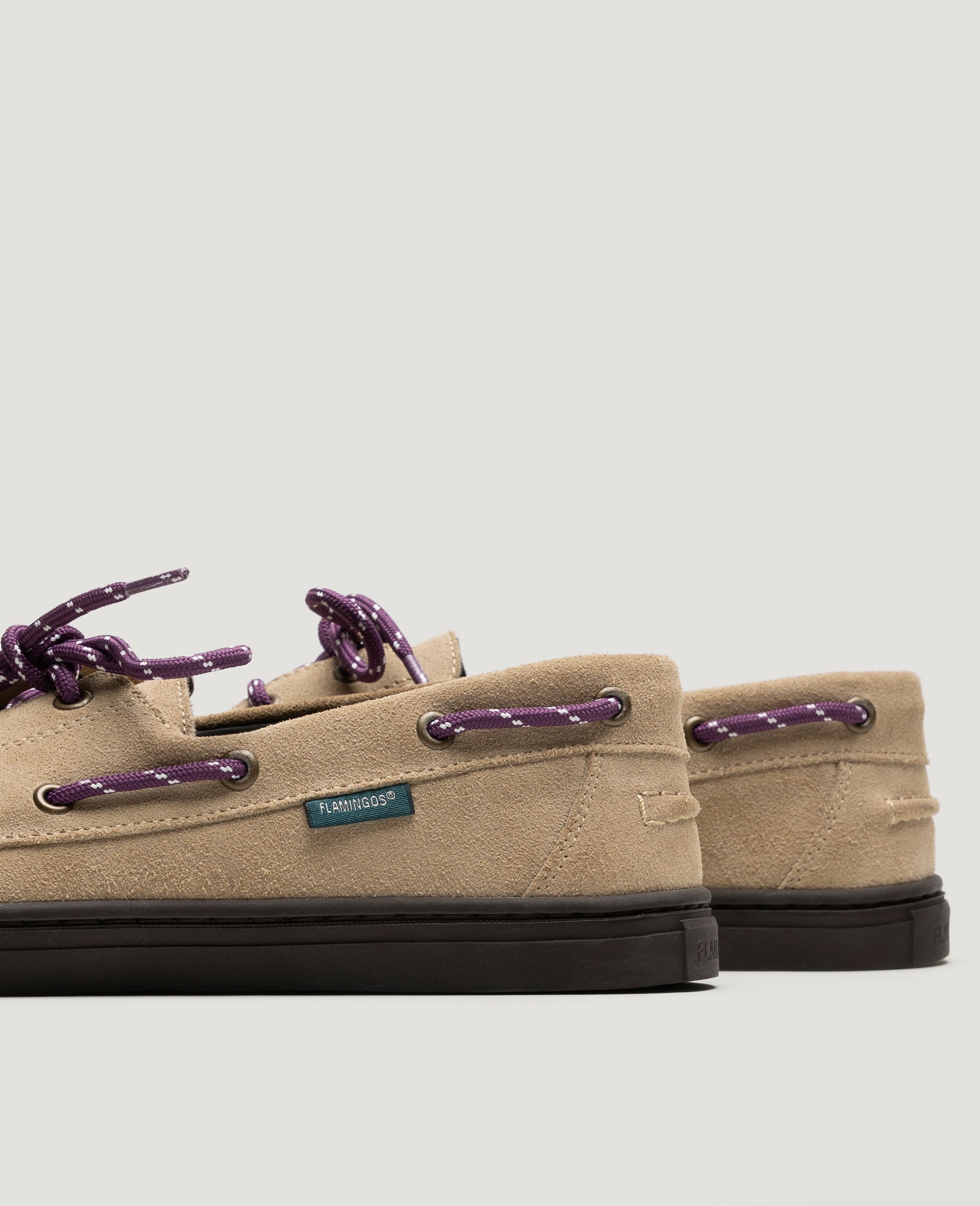 Flamingos Life Zero Boat Suede Sand chaussures bateau beige