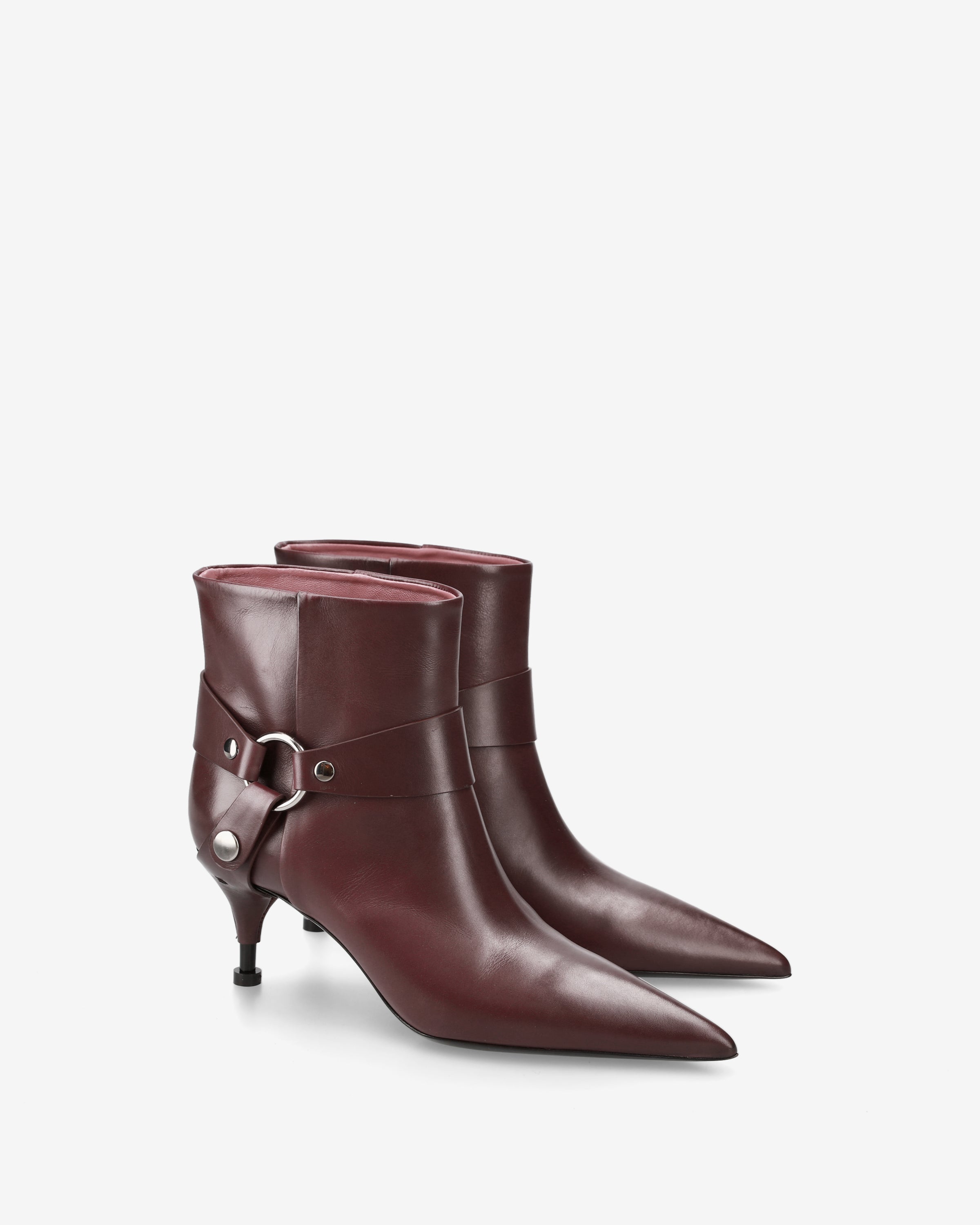 Premiata Boots bottines cuir bordeaux talon 65 mm