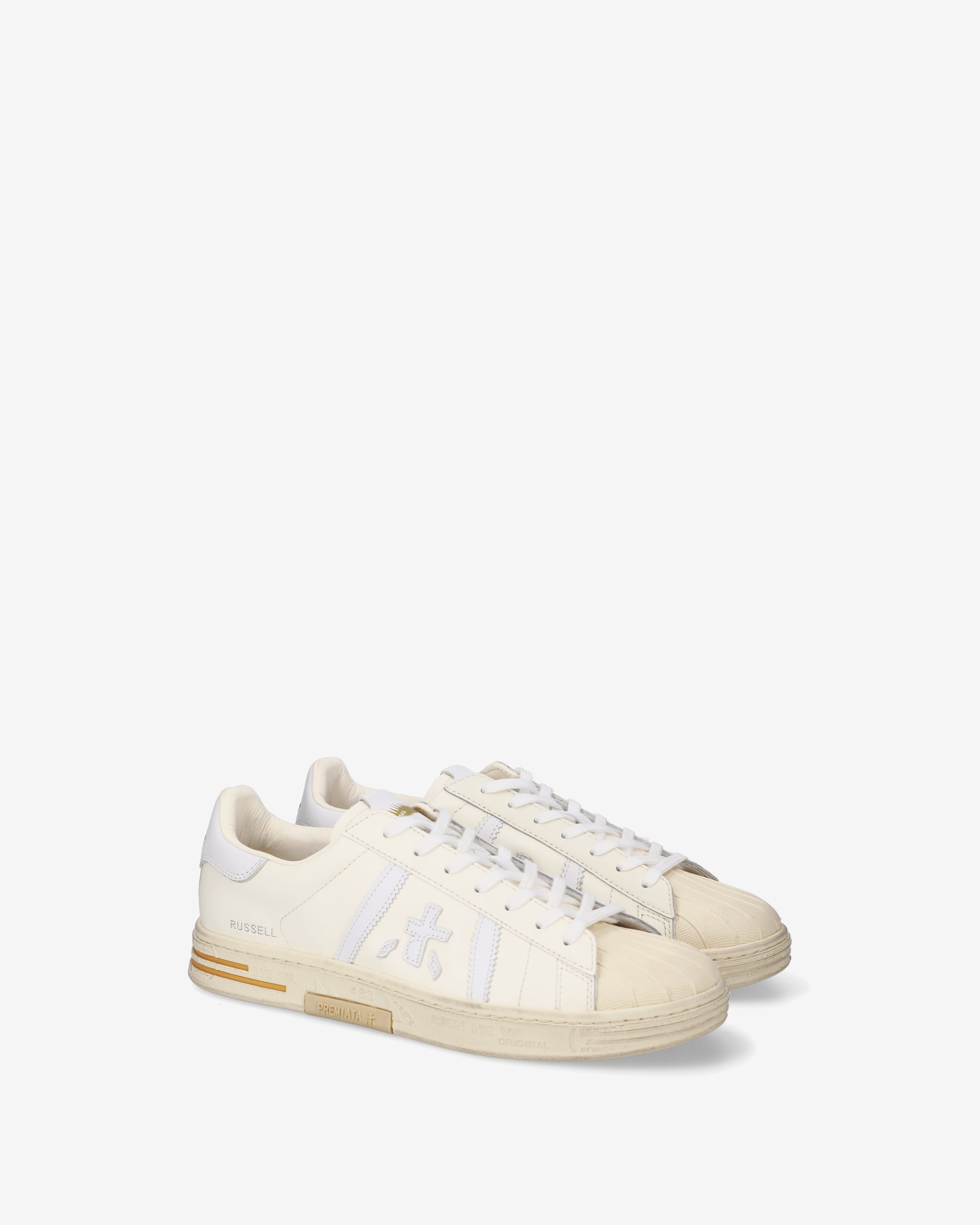 Premiata Russell 8072 baskets homme cuir crème