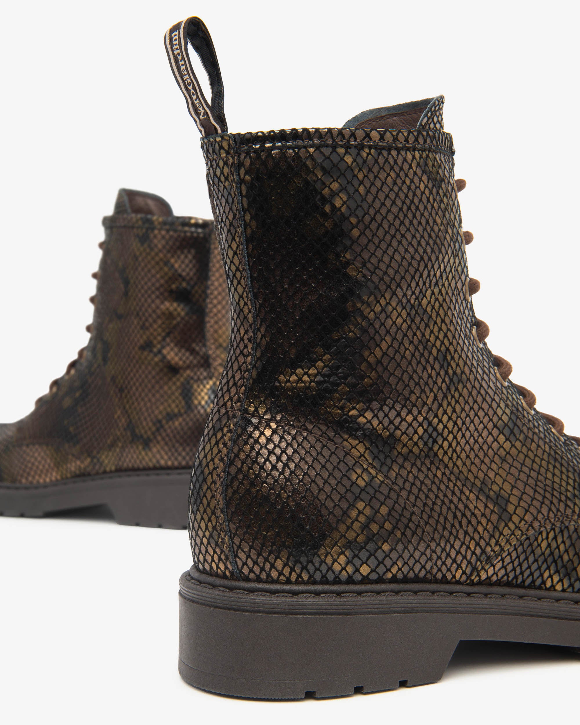 Nero Giardini Combat Boots rangers cuir femme zip 30 mm