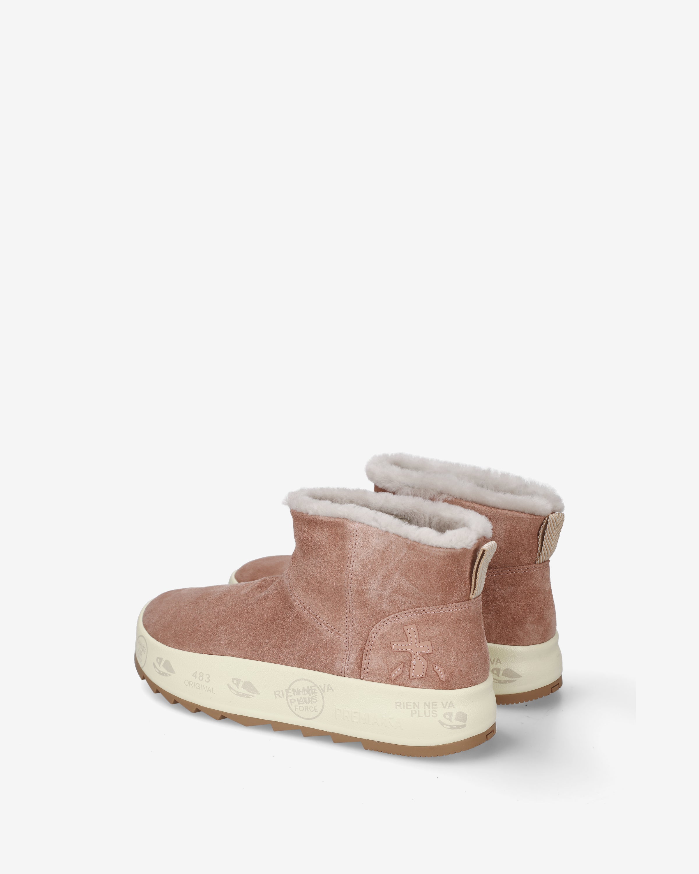 Premiata NewPuffyd 8704m baskets rose poudré daim
